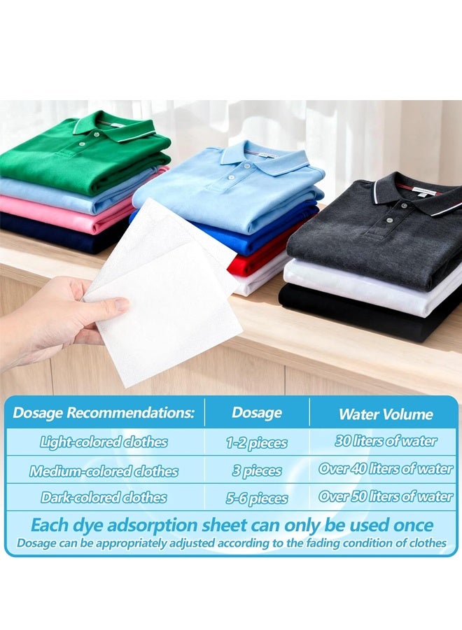 200 قطعة من مناديل امتصاص الألوان، مانعة لتسرب الصبغة، مناسبة لغسيل الملابس، تمنع بهتان الألوان، تسمح بغسل الملابس البيضاء والملونة معاً، خالية من العطور والمبيضات. - Image 2